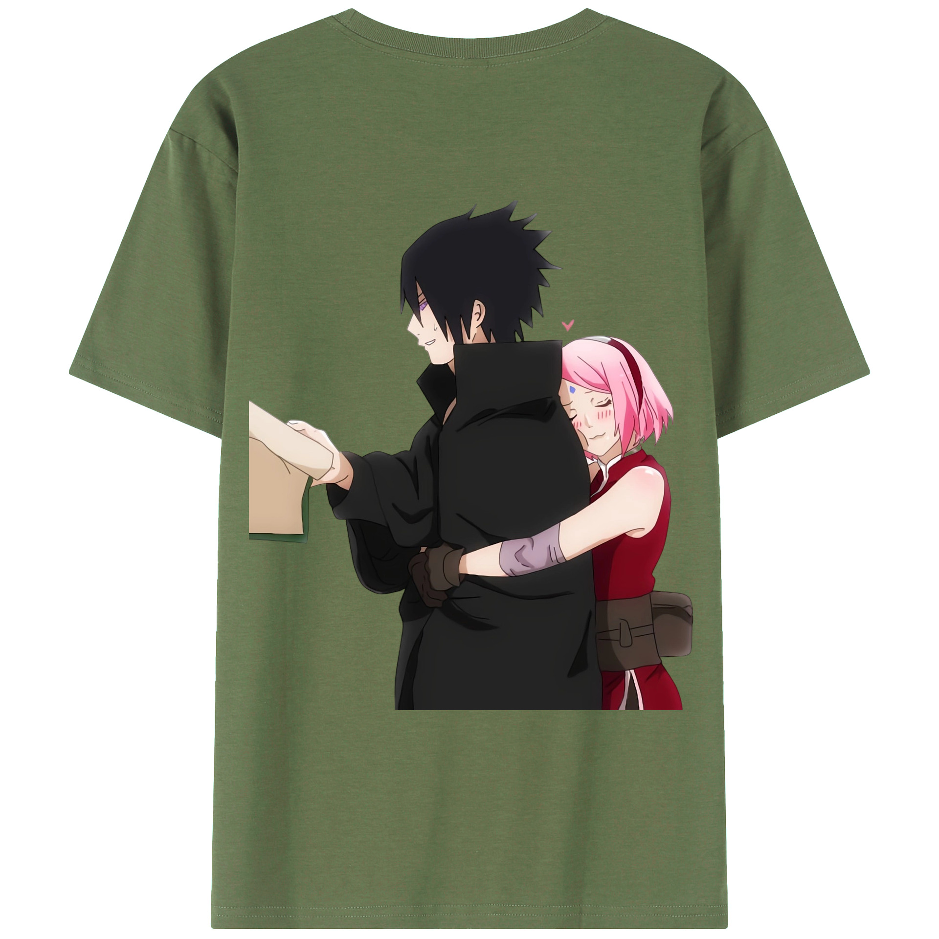 （画像用） NARUTO -ナルト- うちは サスケ Uchiha Sasuke 綿100％ メンズ半袖Tシャツ（バックプリント） 通気性